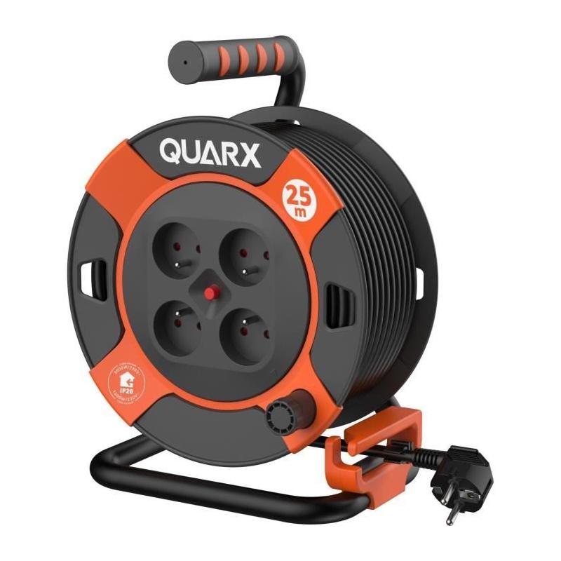 Enrouleur de bricolage QUARX - 25m - Protégé enfants & disjoncteur