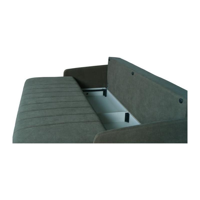 Canapé convertible 3 places BETTA - Vert foncé - Couchage 145 x 190 - Coffre rangement