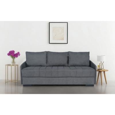 Canapé convertible 3 places BETTA - Gris clair - Couchage 145 x 190 cm
