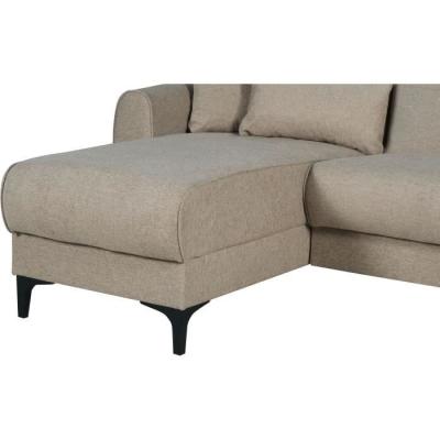 Canapé d'angle convertible réversible BILBAO - Tissu beige - 3/4 pers.
