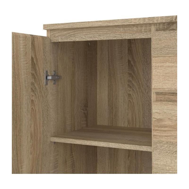 Buffet Imitation chêne - 2 portes - 3 tiroirs