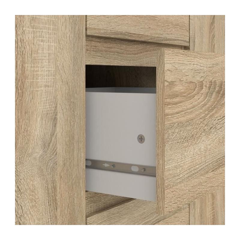 Buffet Imitation chêne - 2 portes - 3 tiroirs