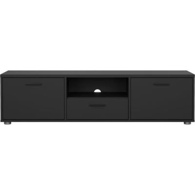 Meuble TV MEDIA Noir mat - Design moderne - Rangement optimal