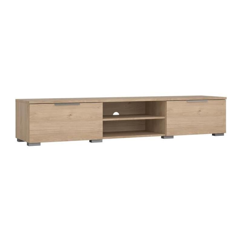 Meuble TV MATCH Beige effet bois mat - Design moderne