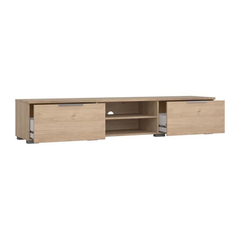 Meuble TV MATCH Beige effet bois mat - Design moderne