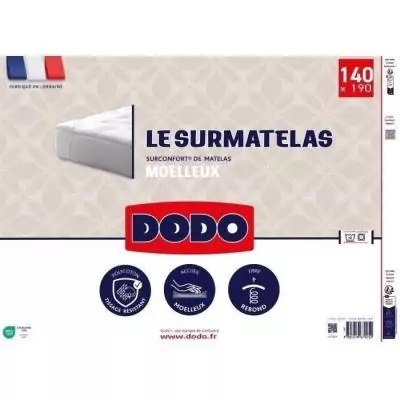 Surmatelas DODO - 140x190 cm: Confort supplémentaire assuré Surmatelas DODO - 140x190 cm: Confort supplémentaire assuré