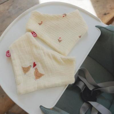 Lot de 2 bavoirs bandanas coton doux DOMIVA