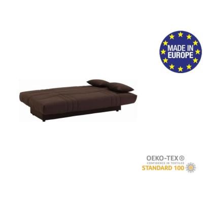 Banquette clic clac 3 places en tissu chocolat - Style Contemporain