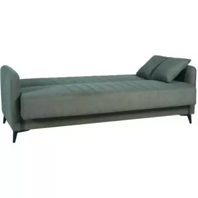 Canapé convertible 3 places ENZO - Tissu vert foncé - Coffre de rangement Canapé convertible 3 places ENZO - Tissu vert foncé - Coffre de rangement