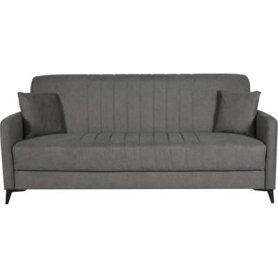 Canapé convertible 3 places ENZO taupe - Coffre de rangement