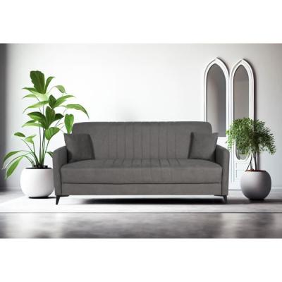 Canapé convertible 3 places ENZO taupe - Coffre de rangement