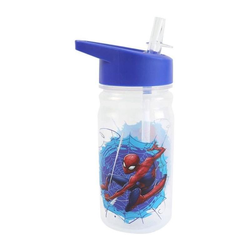Lot vaisselle Spiderman - Assiette, verre, couverts, gourde et boite goûter