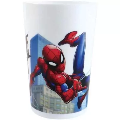 Lot vaisselle Spiderman - Assiette, verre, couverts, gourde et boite goûter