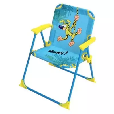 Salon de jardin enfant FUN HOUSE MARSUPILAMI Jaune: 2 chaises pliantes et parasol Salon de jardin enfant FUN HOUSE MARSUPILAMI Jaune: 2 chaises pliantes et parasol