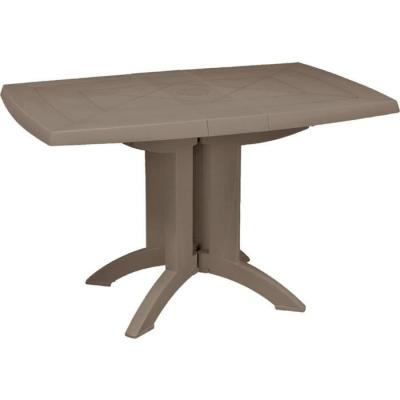 Table de jardin pliable et résistante aux intempéries - GROSFILLEX Vega 118x77 cm - Taupe