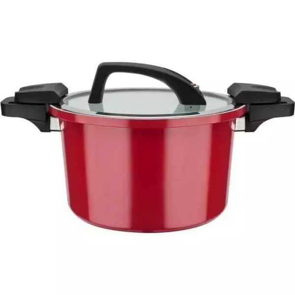 Cuiseur basse pression - GSW - 24 cm - 6 L - Aluminium forgé - Induction - Rouge