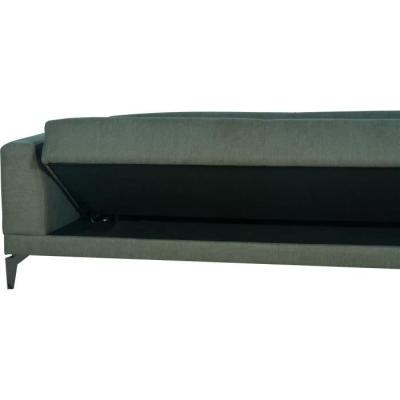 Canapé convertible 3 places HENRY - Tissu vert foncé - 3 coussins