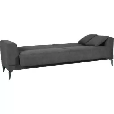 Canapé convertible 3 places HENRY - Tissu gris clair - Design moderne