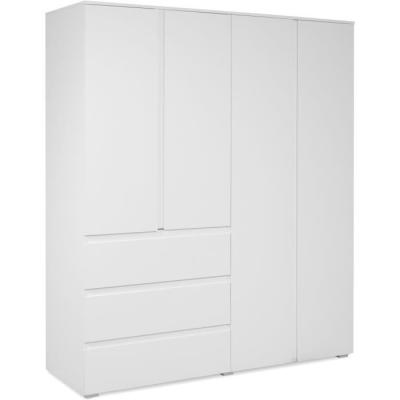 Armoire élégante pour chambre - Décor blanc - 4 portes