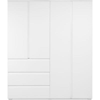 Armoire élégante pour chambre - Décor blanc - 4 portes