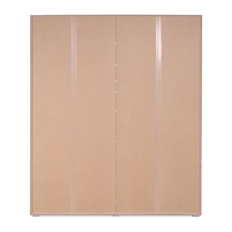 Armoire élégante pour chambre - Décor blanc - 4 portes
