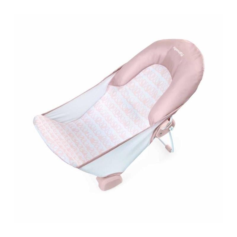 Transat de bain pliable rose pour bébé fille