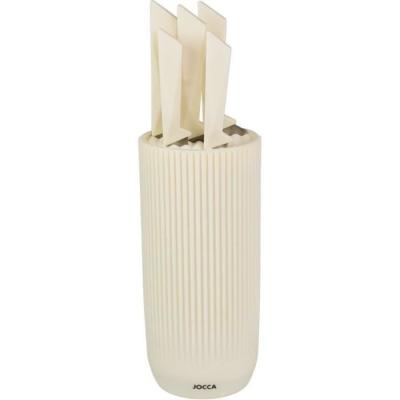 Ensemble de 5 couteaux JOCCA - Bloc polypropylène - Beige