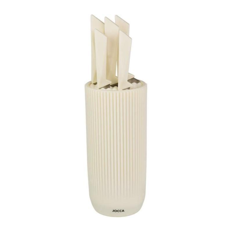 Ensemble de 5 couteaux JOCCA - Bloc polypropylène - Beige
