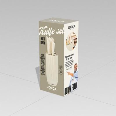 Ensemble de 5 couteaux JOCCA - Bloc polypropylène - Beige