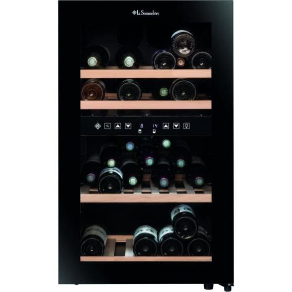 Cave a vin de service - LA SOMMELIERE - SLS45DZ - 45 bouteilles - Porte vitrée - Classe G - Noir