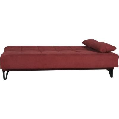 Banquette convertible 3 places LIMRA rouge - Avec rangement - 190 x 87 x 87 cm