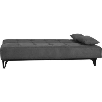 Banquette convertible 3 places LIMRA - Tissu gris clair - Coffre de rangement