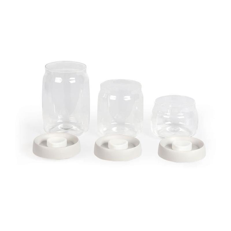 Ensemble 3 bocaux sous vide en verre borosilicate - LIVOO