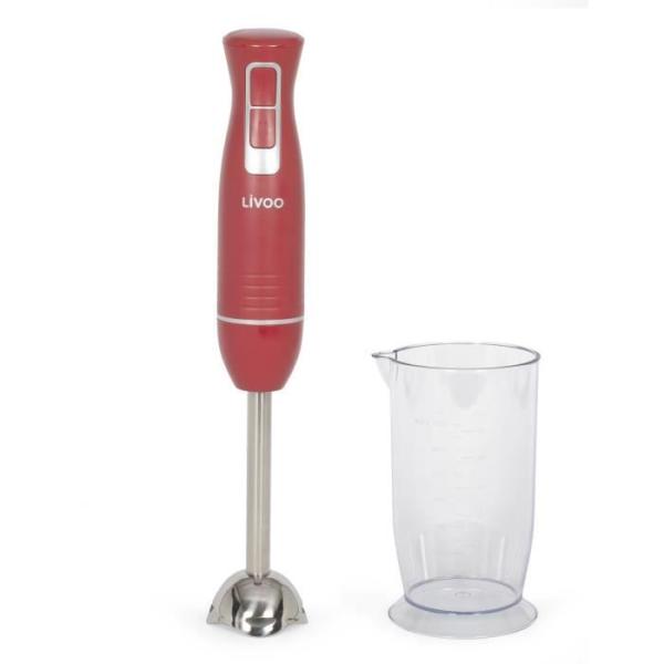 Mixeur plongeant avec bol - Livoo - DOP245R - Rouge chili
