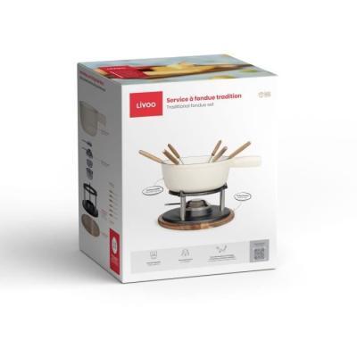 Service à fondue traditionnel LIVOO pour 6 personnes - Fonte émaillée