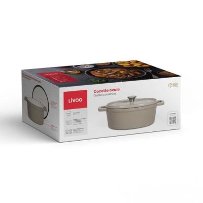 Cocotte ovale Livoo MEP129G - Gris: Cuisinez avec style!