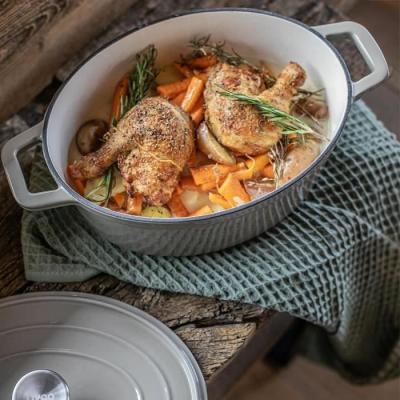 Cocotte ovale Livoo MEP129G - Gris: Cuisinez avec style!