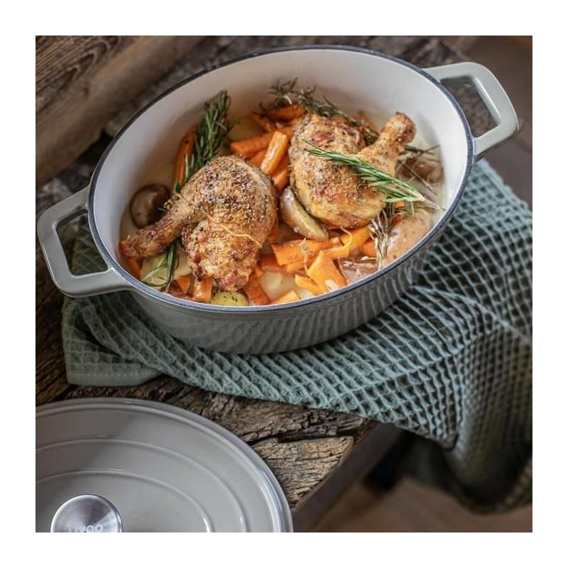 Cocotte ovale Livoo MEP129G - Gris: Cuisinez avec style!