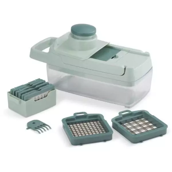 Mandoline multifonction - LIVOO - MEN435 - 8 lames acier inoxydable - Bac de récupération 1,5 L - Compatible lave-vaisselle