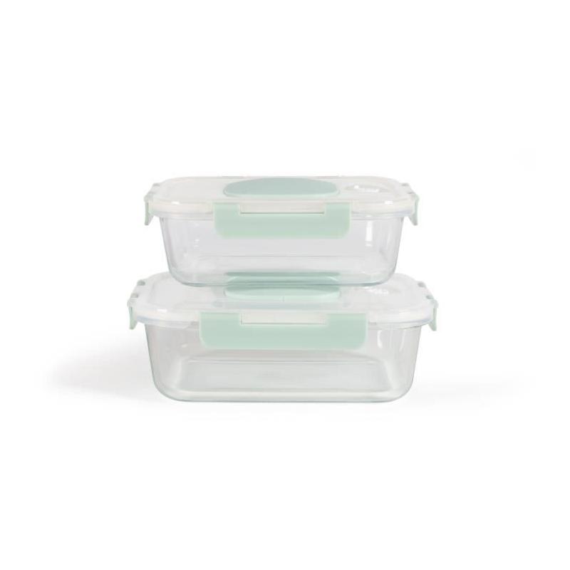 Ensemble de 2 boîtes sous vide en verre borosilicate - LIVOO