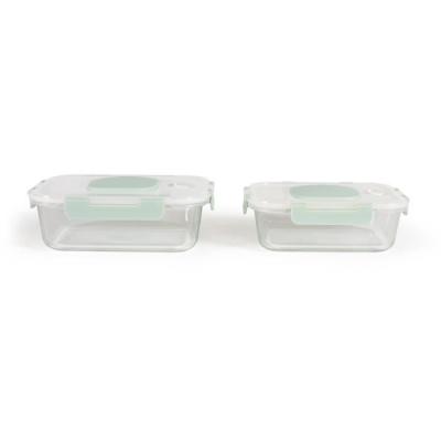 Ensemble de 2 boîtes sous vide en verre borosilicate - LIVOO