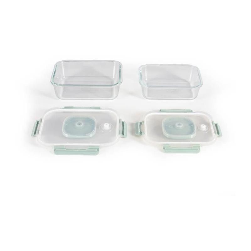 Ensemble de 2 boîtes sous vide en verre borosilicate - LIVOO