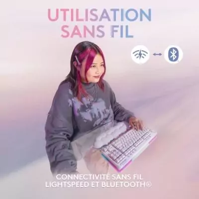 Clavier Gamer Sans fil Logitech G715 Blanc Mist AZERTY Clavier Gamer Sans fil Logitech G715 Blanc Mist AZERTY