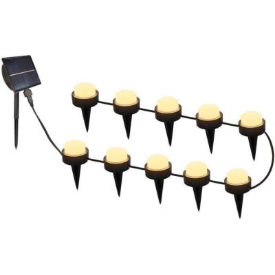 Éclairage solaire pour allée: 10 mini-spots lumineux à LED blanc chaud