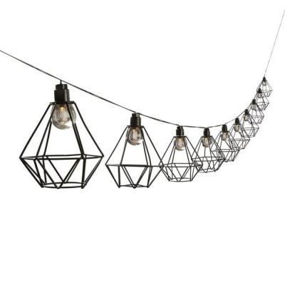 Guirlande solaire cage diamant extérieur - LUMI JARDIN - 10 LED - 3,8m