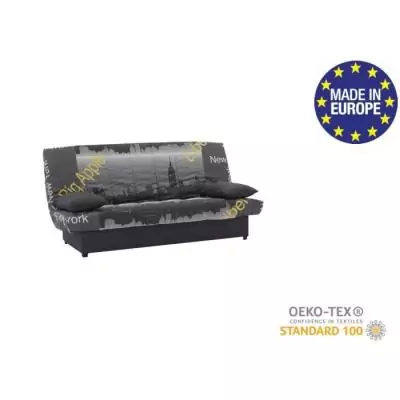 Banquette clic clac 3 places New York jaune - L190 x P92 cm