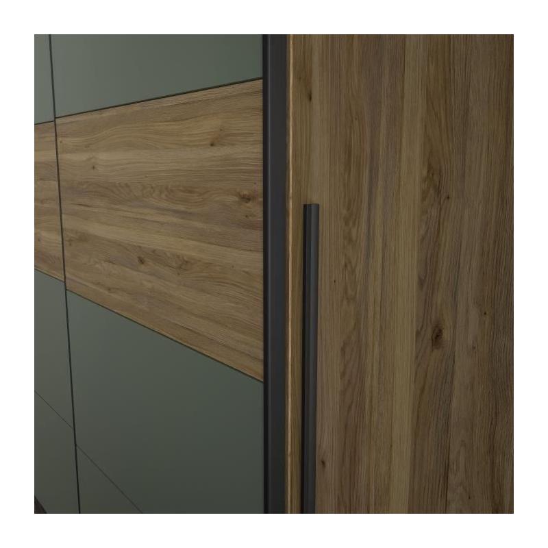 Armoire Chic Chêne et Vert Sauge - 2 Battantes + 2 Coulissantes ≦ 60字符