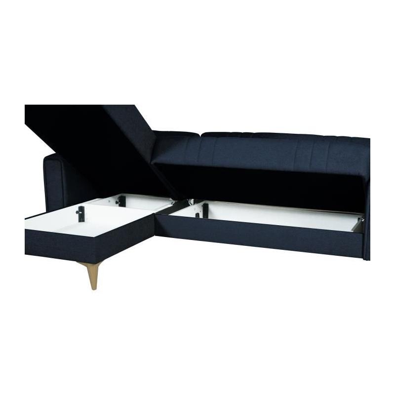 Canapé d'angle convertible réversible bleu foncé - OMEGA - 3/4 personnes