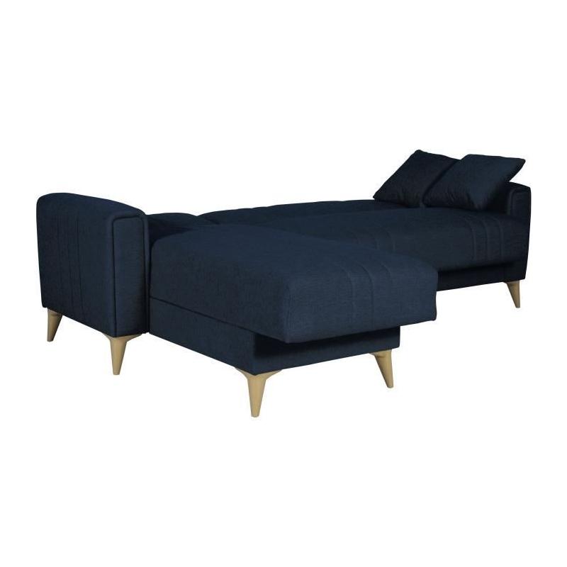 Canapé d'angle convertible réversible bleu foncé - OMEGA - 3/4 personnes