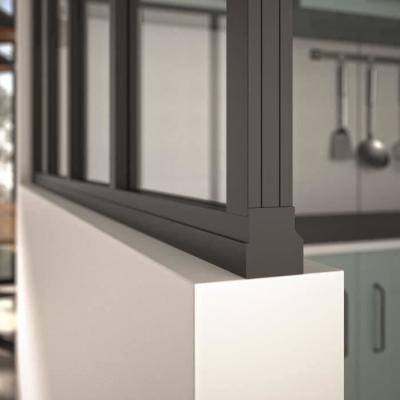 Kit verrière fixe OPTIMUM Aluminium - 6 carreaux - Noir